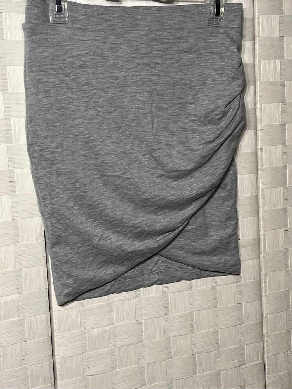 Zara Heather Grey Ruched Wrap Mini Skirt